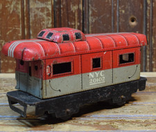 MARX NEW YORK CENTRAL CABOOSE CAR 3824 TIN LITHO O GAUGE MODEL VINTAGE 1936-1937