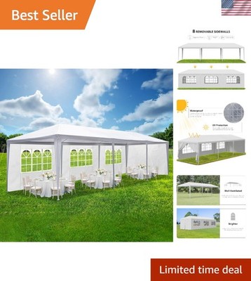 Heavy Duty 10' x 30' Gazebo Tent with Removable Sidewalls for Memorable Parties