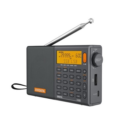 Portable Digital Radio D-808 FM AM SW LW Wide FM Air Band w/Rechargeable Battery