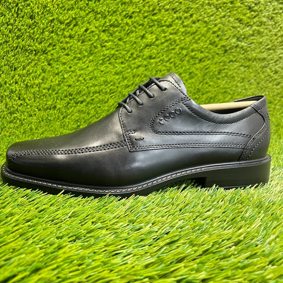 Zapatos mocasines de vestir Ecco New Jersey para hombre talla 7 negros clásicos de cuero sin cordones Foto 3 de 4