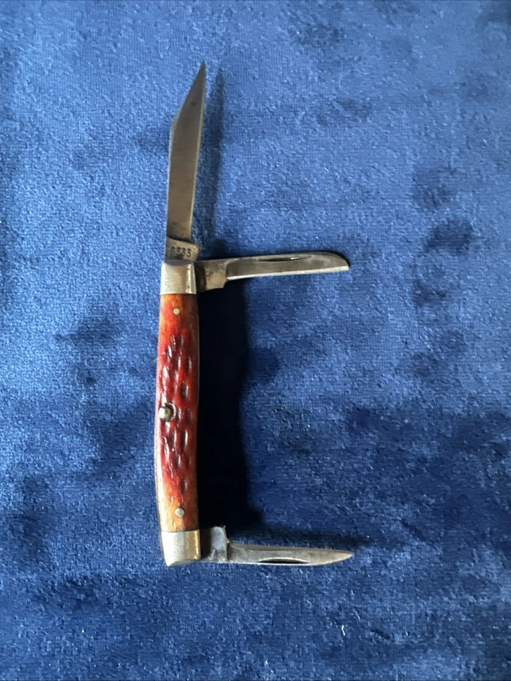 CASE XX  -  6333 - RED BONE - STOCKMAN - KNIFE  -  c. 1945 OLD VINTAGE KNIFE - Image 3 of 4