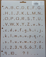 Stencil Manuscript Alphabet letters numbers QC P2009 crafts cards journals