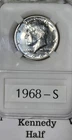 1968-S PROOF 40% SILVER KENNEDY HALF DOLLAR