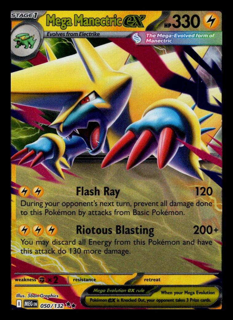 Mega Manectric ex Holo Double Rare ME01: Mega Evolution 050/132 LP
