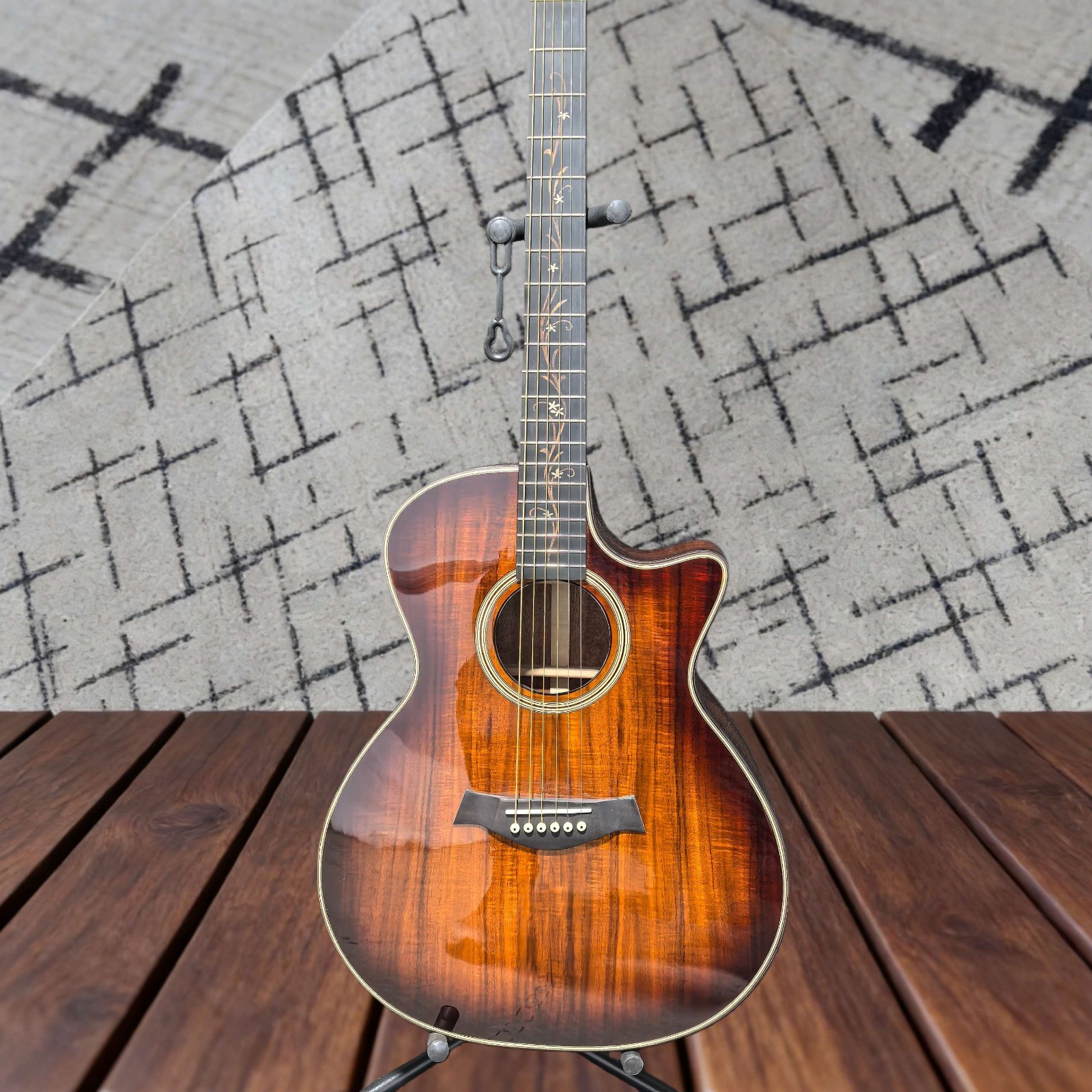 Sunset Color K24 Acoustic Guitar with Missing Corner Design Available Folk Songs
