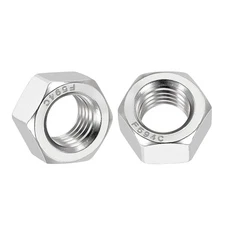 10pcs Hex Nuts - [5/8"-11] 304 Stainless Steel 18-8 Hardware Nuts, Silver