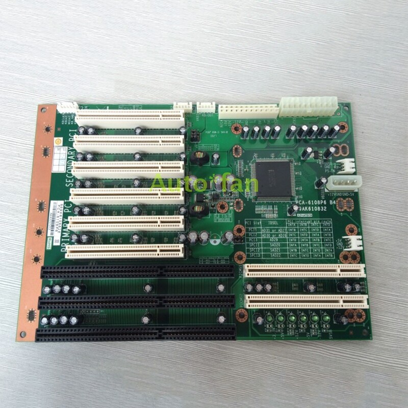1 Pc. Used IPC Baseboard PCA-6108P6 Rev.B4 6 PCI Backplane Tested