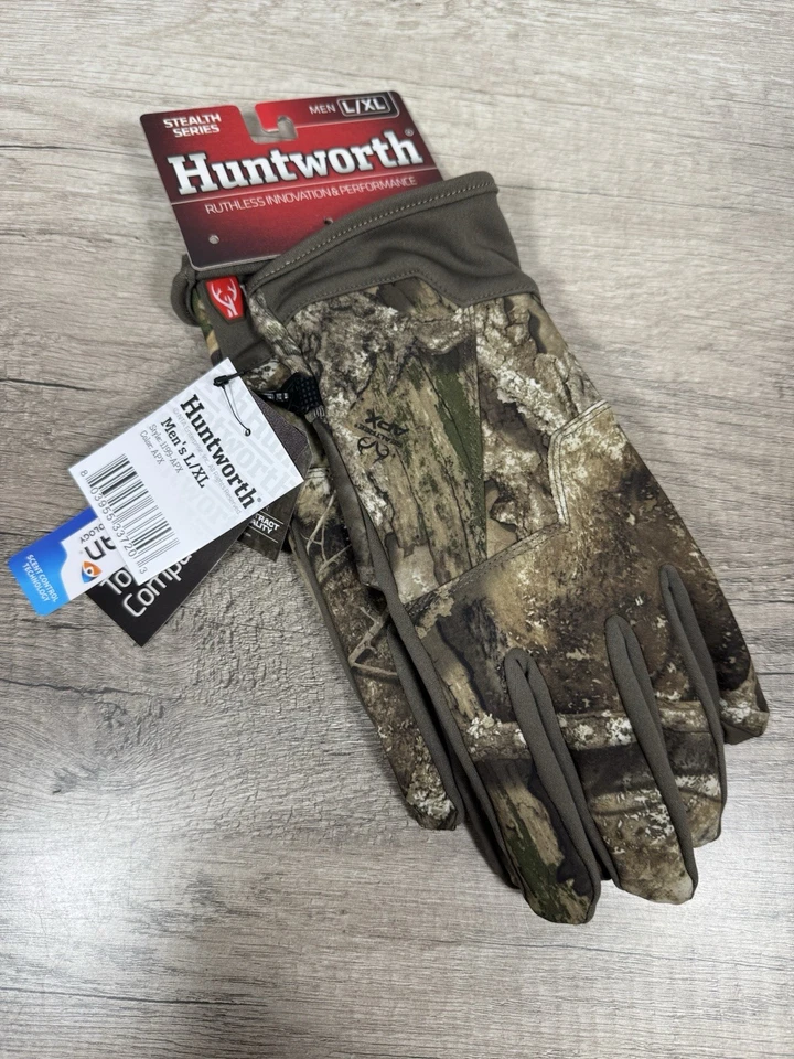 Huntworth Men's L/XL 5-Finger Stealth Hunting Glove Realtree APX Camo - Image 2 of 4