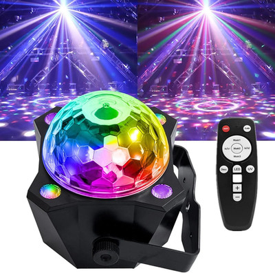 RGB Disco Ball DJ Lights Voice Controlled Strobe LED Stage Projector Party Light