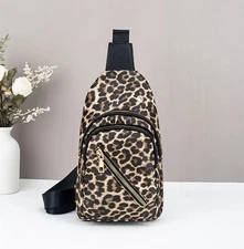 Leopard Print Sling Bag/Back Pack (2 Color Choices)