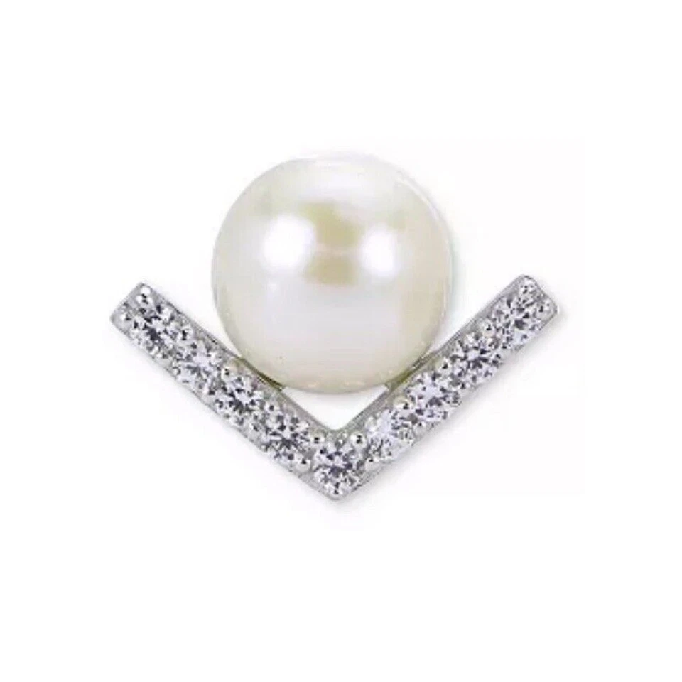 Pendientes de plata esterlina con zafiro de laboratorio de perlas (7 mm) impresionantes tachuelas elegantes de lujo NUEVO Foto 4 de 4