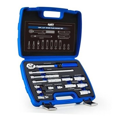 14pc Spark Plug Socket Set, 3/8 Inch Drive Magnetic Swivel 14pc Advanced Set