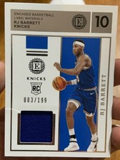 2019  RJ Barrett Encased Rookie Label Materials #RL-RJB /199 Memorabilia Knicks