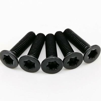 10pcs M4x12mm Black Steel Six-Lobe Torx Head Flat Countersunk Screw Bolt