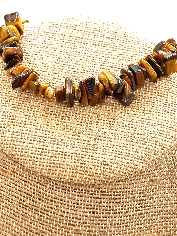 Collar de colección Avon 3 hilos ojo de tigre con pulsera a juego sin marca Foto 2 de 4