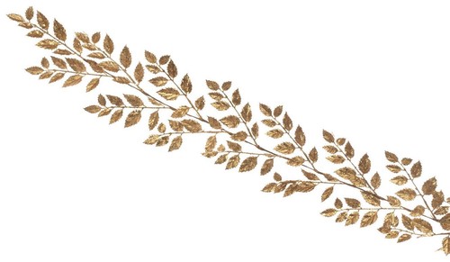 Glitter Leaf Garland, 180 cm Long Gold Christmas Garland - Picture 2 of 3