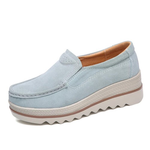 Women Shoes Casual Comfortable Breathable Leather Walking Sneakers Platform - Picture 27 of 37