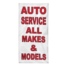 Vertical Vinyl Banner Multiple Sizes Auto Service All Makes & Models Business