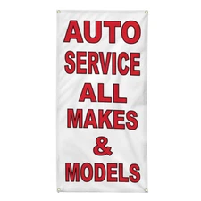 Vertical Vinyl Banner Multiple Sizes Auto Service All Makes & Models Business