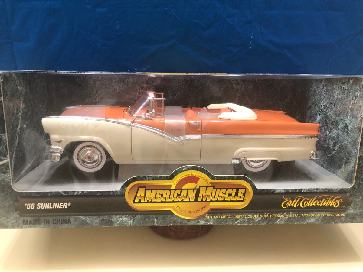 1956 FORD SUNLINER MANDARIN ORANGE & WHITE 1/18 AM, MUSCLE ERTL