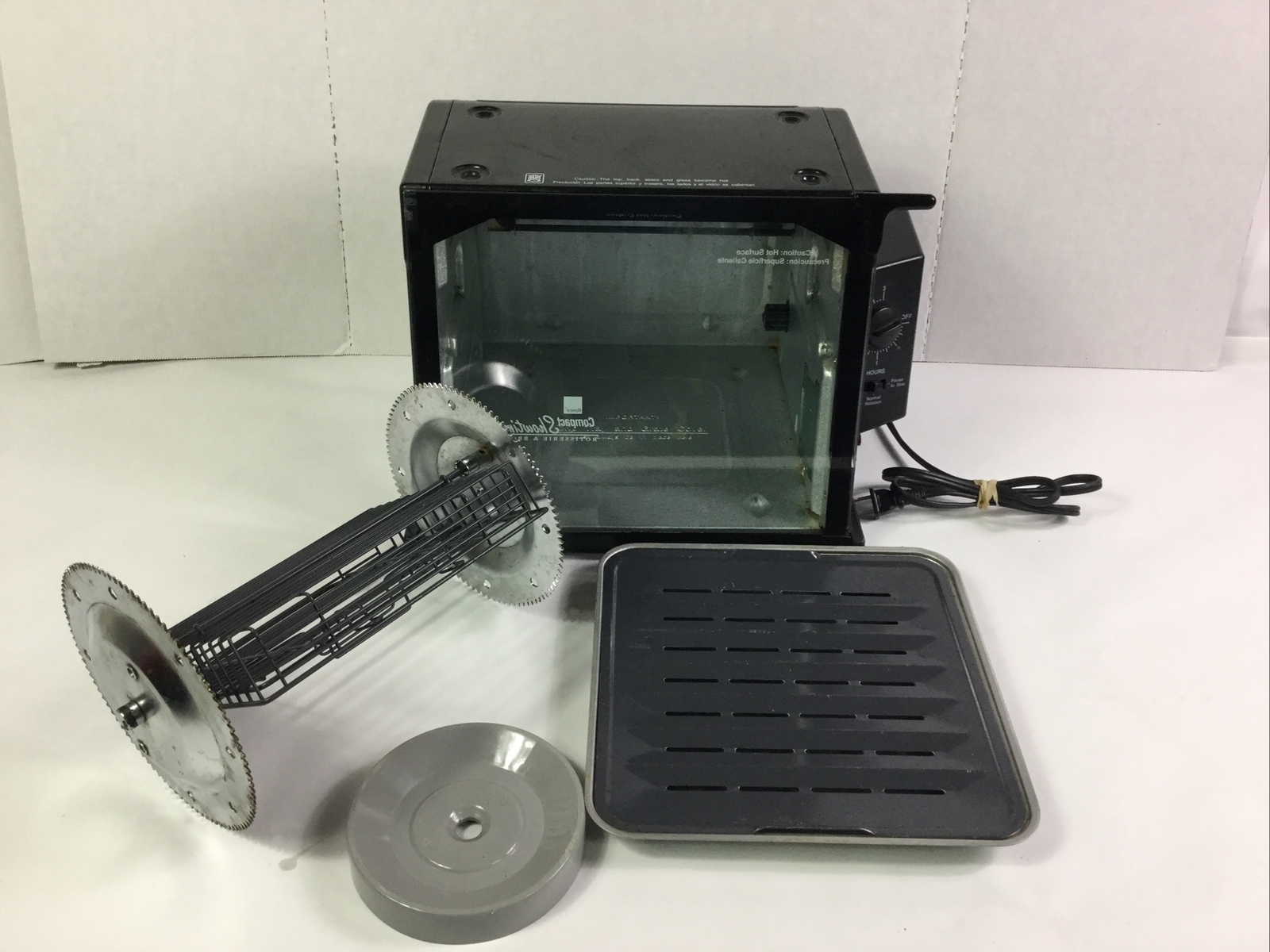 Ronco Compact Showtime Rotisserie Oven Black 3000TB Tested W/ Accessories