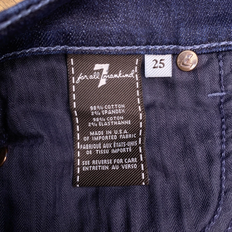 Женские джинсовые шорты 7 For All Mankind 25 с заниженной талией эластичные с манжетами - Изображение 4 из 4