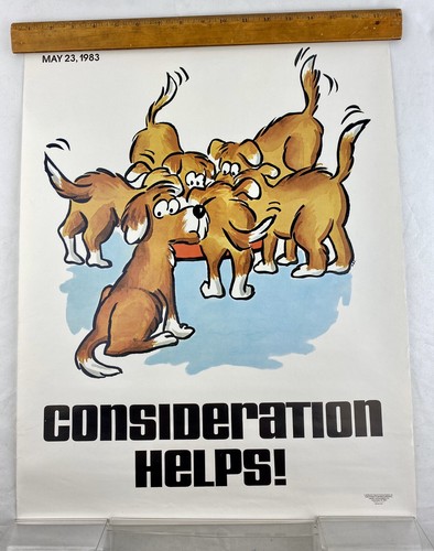 Vintage Cartoon Safety Poster 1983 - 23 1/4” X 17”