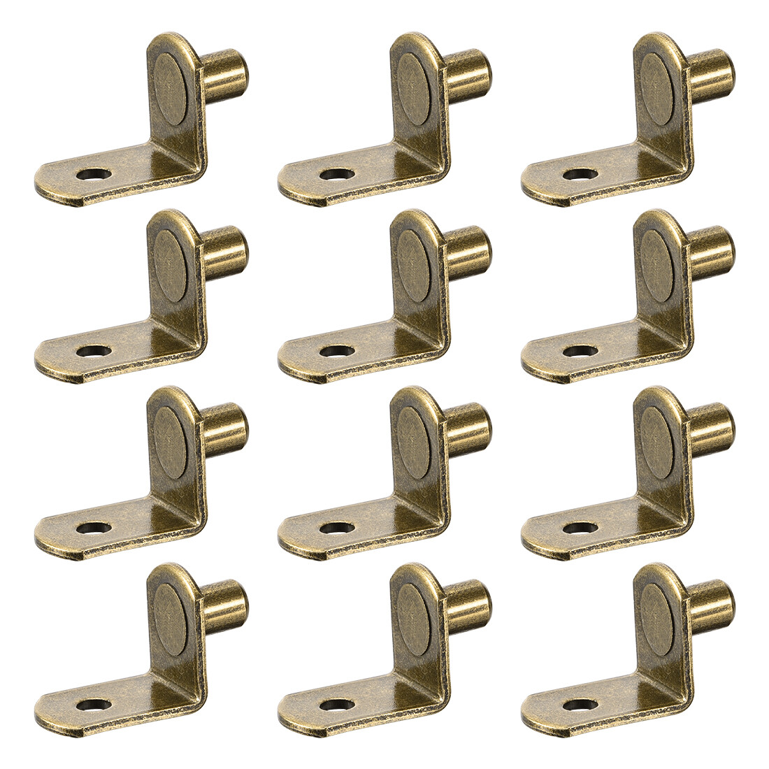 Shelf Support Peg,6mm L Support,Cabinet Shelf,Bracket Peg with Hole,Bronze 20pcs-image