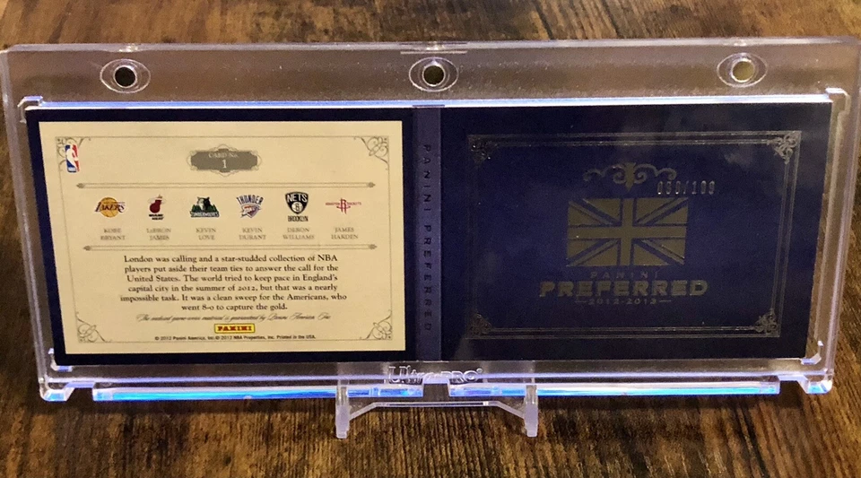 ☄️2012-13 Panini Preferred Booklet LONDON Kobe LeBron Durant Harden /199 👀🔥 - Image 2 of 4