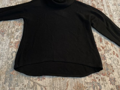 NEW!!! LAUREN RALPH LAUREN Black Sweater Cashmere Blend Turtle Hi-Lo LARGE NWT - Picture 4 of 7
