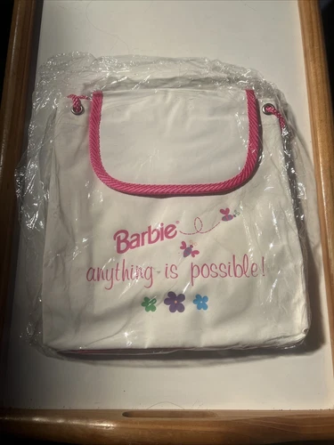 Vintage 1988 Barbie Anything is Possible Book Bag Pack 10x10x4 Pink White New