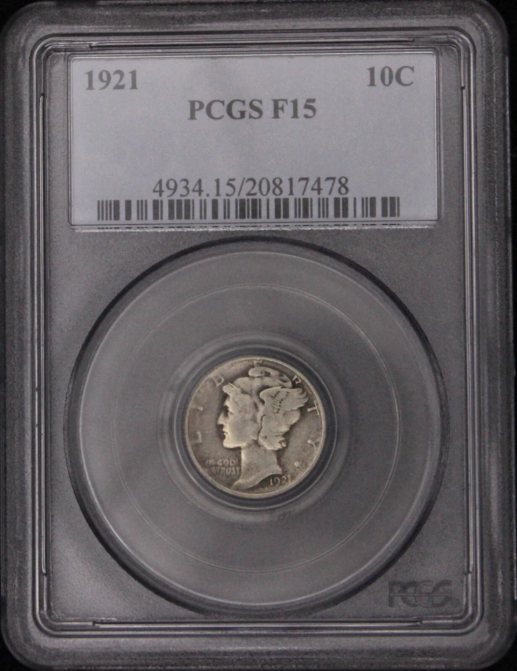 1921 F15 Mercury Dime, PCGS 20817478 - Image 3 of 4
