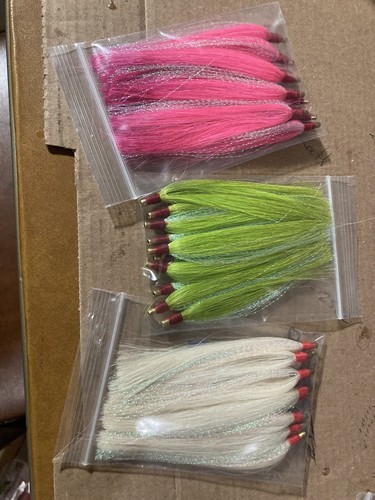 30 Ea. 4 Inch Flounder Fluke Bass Bucktail Teaser Skirt Jig Rig Lure Tag Fishing - Picture 6 of 8