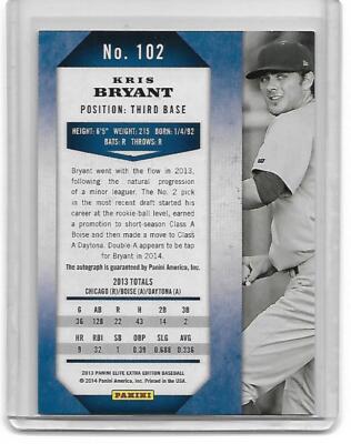 Kris Bryant 2013 Panini Elite Extra Edition Refractor RC