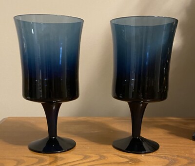 Denby Crystal ARABESQUE BLUE ICE 6 1/2'' Water Goblets Set(s) of 2