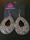Dangle Earring Butterfly Paparazzi "Botanical Butterfly" Orange and Silver