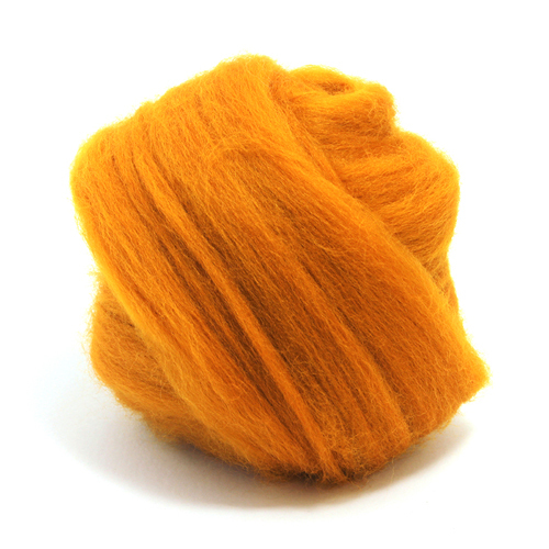 50g Dyed Merino Wool Top Amber Orange Dreads Needle Spinning Felting Roving