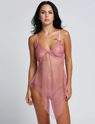  Sexy Sheer Lace Baby Doll +G-string Set Size S