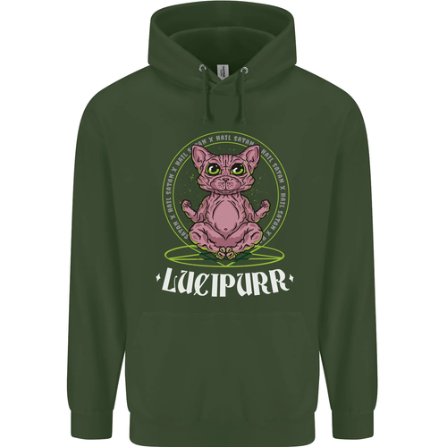 Lucipurr Demonic Hail Satan Cat Evil Childrens Kids Hoodie - Picture 10 of 84