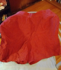 80'S ELIZABETH BY CLAIBORNE DARK RED SILK / LINEN SHORTS SZ 20P Waist 34 VG Cond