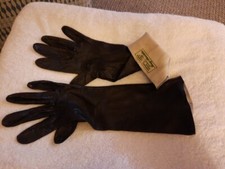 Vtg Black Genuine Italian Leather Gloves Unlined Size S Macy's 80s 90s