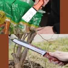 HAUSHOF 7" Hori Hori Garden Knife w/Cutting Edges Stainless Steel Serrated Blade