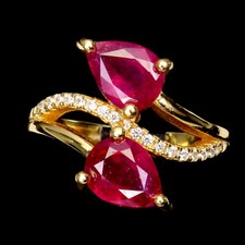 925 Sterling Silver Ring Pear Ruby 8x6mm Natural Gemstone Jewelry Sz 5