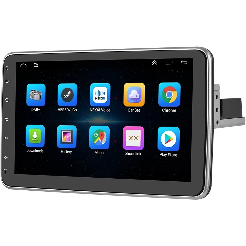 Single DIN Rotatable 10.1" Android 13 Touch Screen Car Stereo Radio GPS Navi Cam - Image 3 of 4