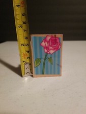 Wood mounted Rubber Stamp flower rose