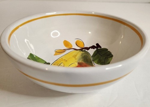 Italian Handmade Hand painted Ceramic Pottery Small Pear Decorative Bowl 6" - Picture 3 of 8
