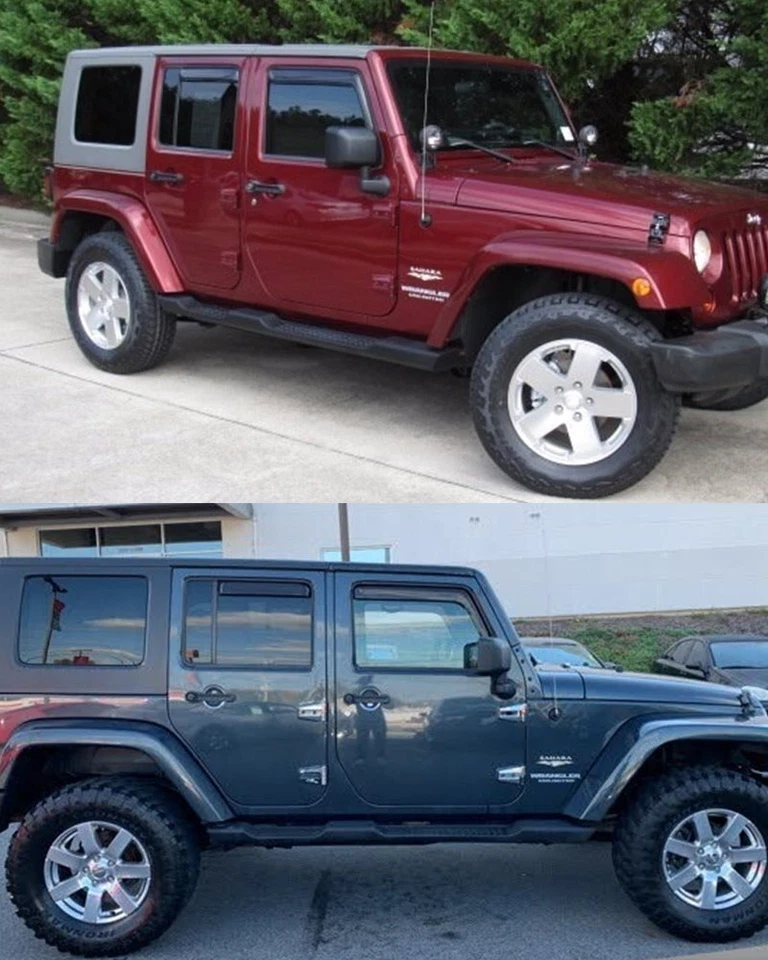 IN-CHANNEL Smoke Window Visors Sun Vent Guard Fit for 2007-2018 Jeep Wrangler - Image 2 of 4