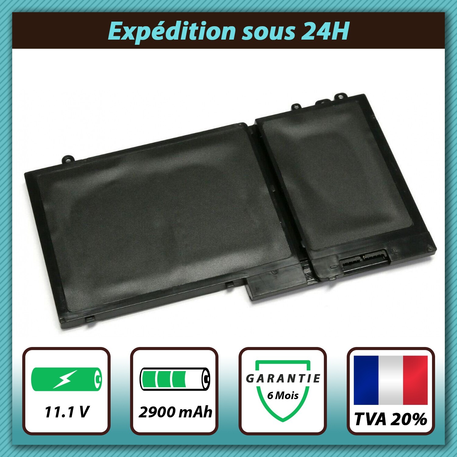 Batterie PC portable pour Dell Latitude E5550 11.1V 2900mAh - 2