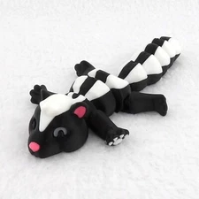 3D Printed Articulated Skunk Fidget Toy Colorful Desk Buddy Stress Relief Gift