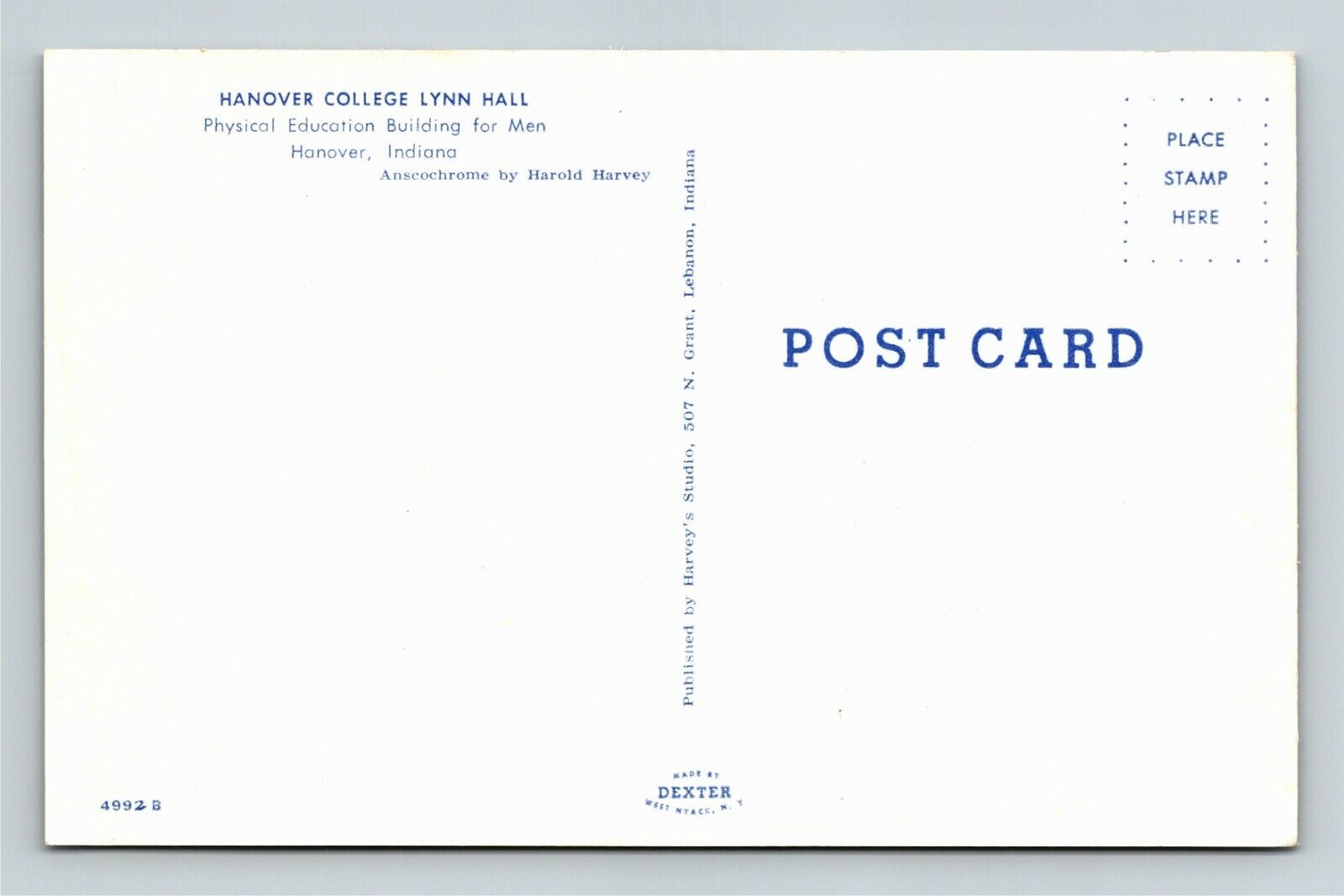 Hanover INIndiana, Hanover College Lynn Hall, Phys Ed Building Vintage